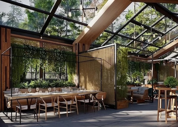 Mẫu thiết kế nhà hàng sân vườn sinh thái
