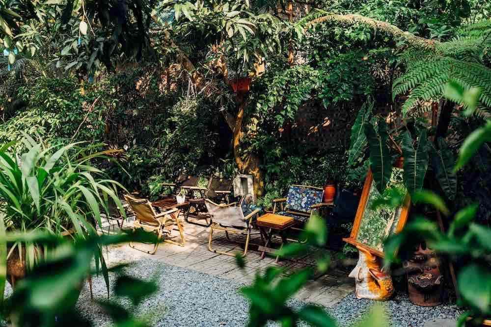 Mô hình cafe sân vườn phong cách vintage