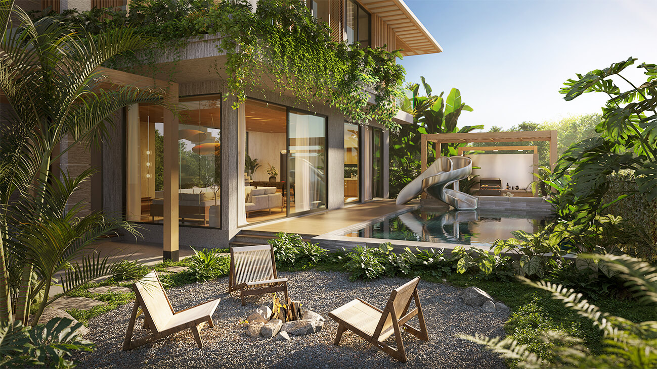 Sân vườn biệt thự nhiệt đới