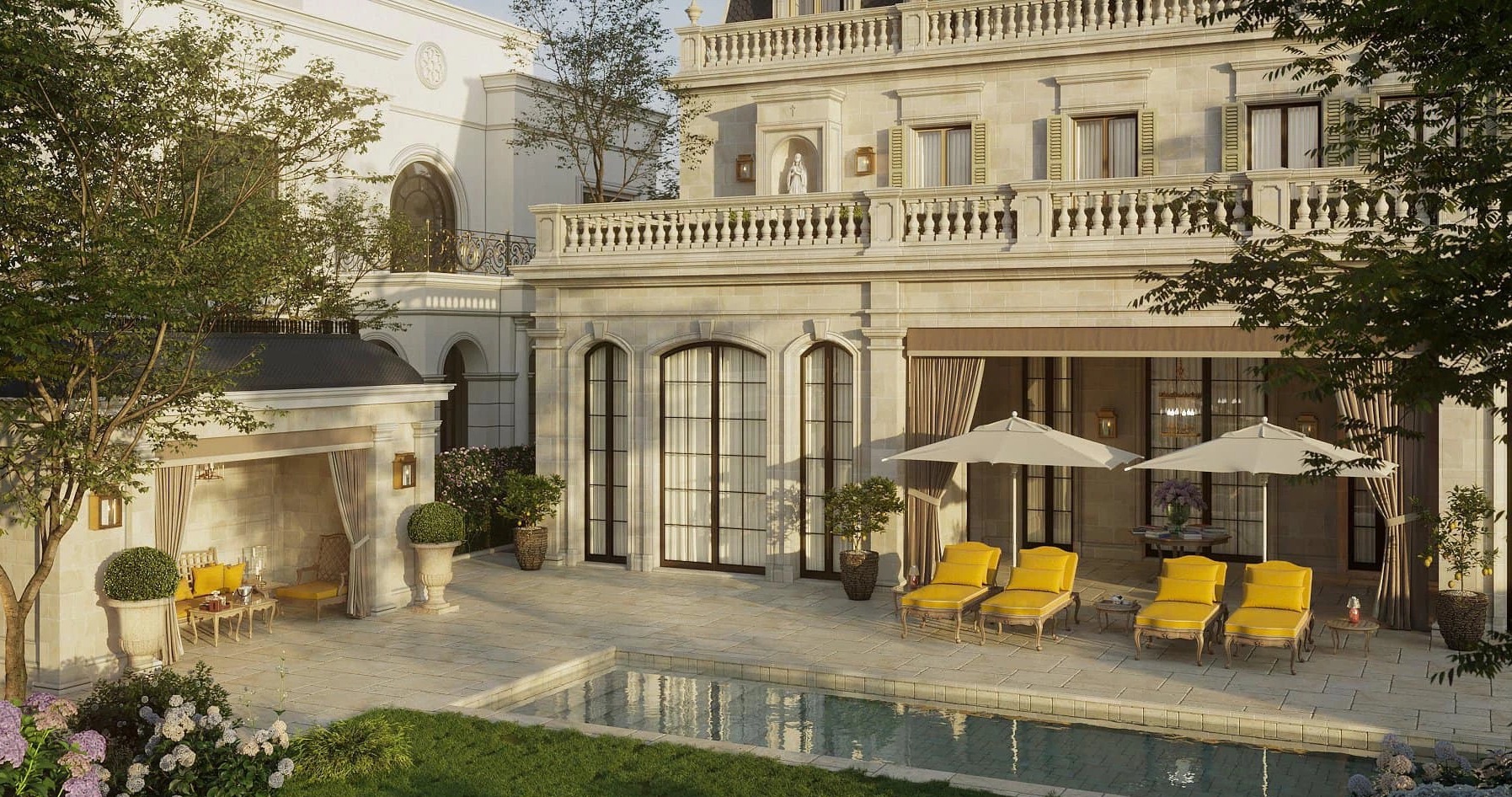 Sân vườn biệt thự phong cách Indochine