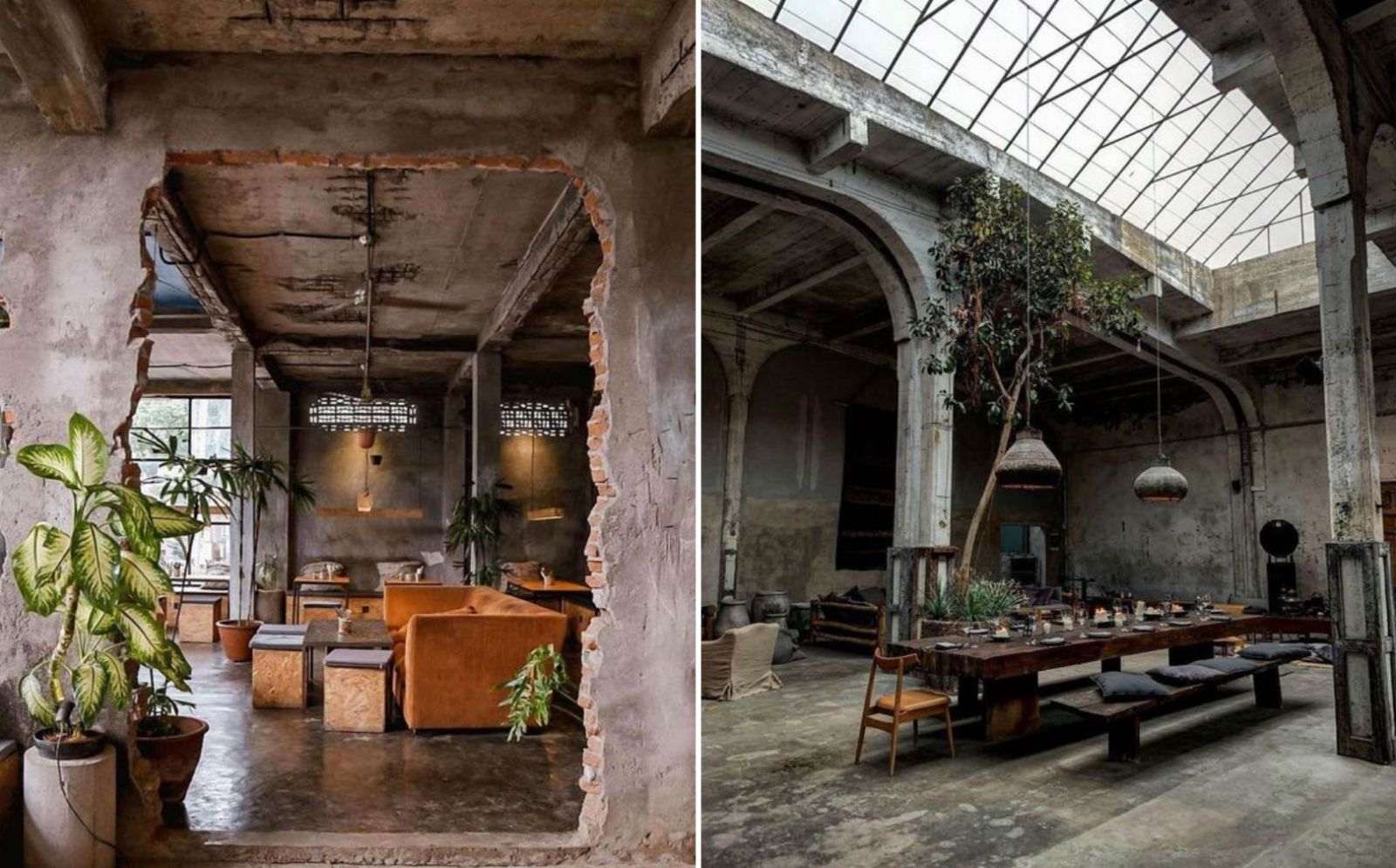 Thiết kế quán cafe sân vườn phong cách Industrial