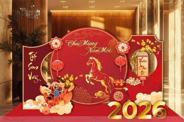 Mô hình con giáp 2026 giúp sảnh chung cư thêm nổi bật và thu hút ánh nhìn.