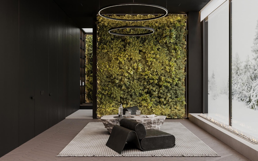 mẫu vách tường cây xanh đẹp 2